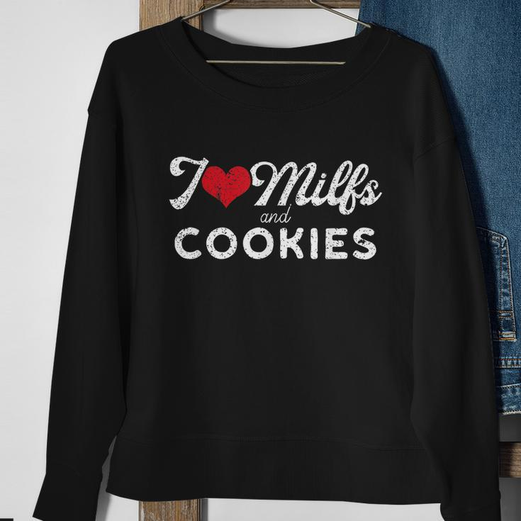 I Love Milfs And Cookies Gift Funny Cougar Lover Joke Gift Tshirt Sweatshirt Gifts for Old Women