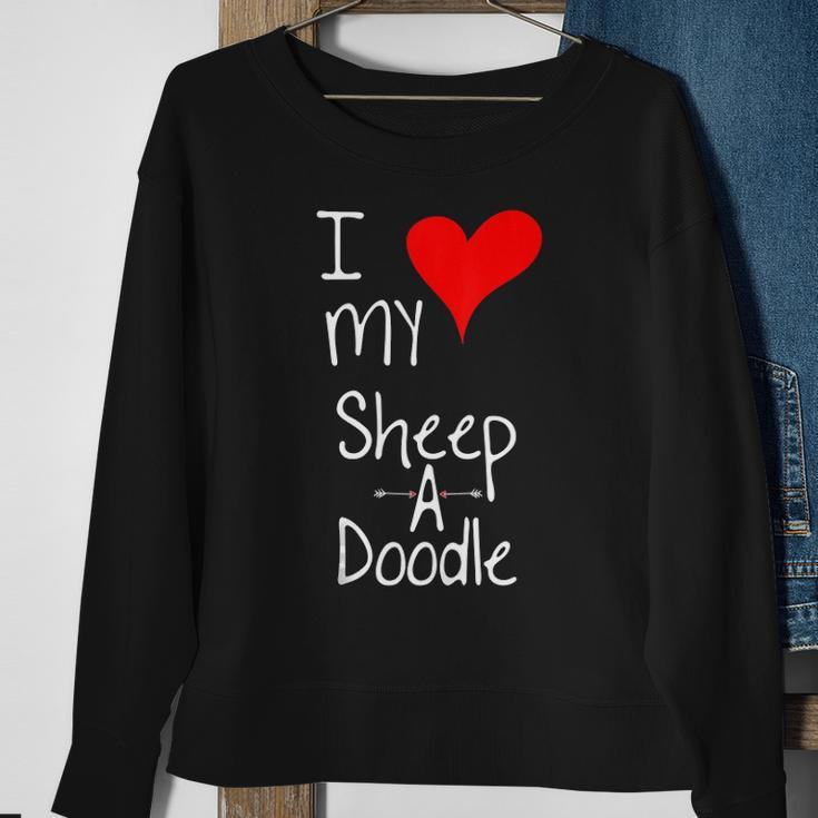 I Love My Sheepadoodle Cute Dog Owner Gift &8211 Graphic Sweatshirt Gifts for Old Women