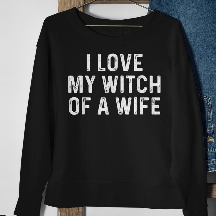 I Love My Witch Of A Wife | Funny Halloween Couples Sweatshirt Gifts for Old Women
