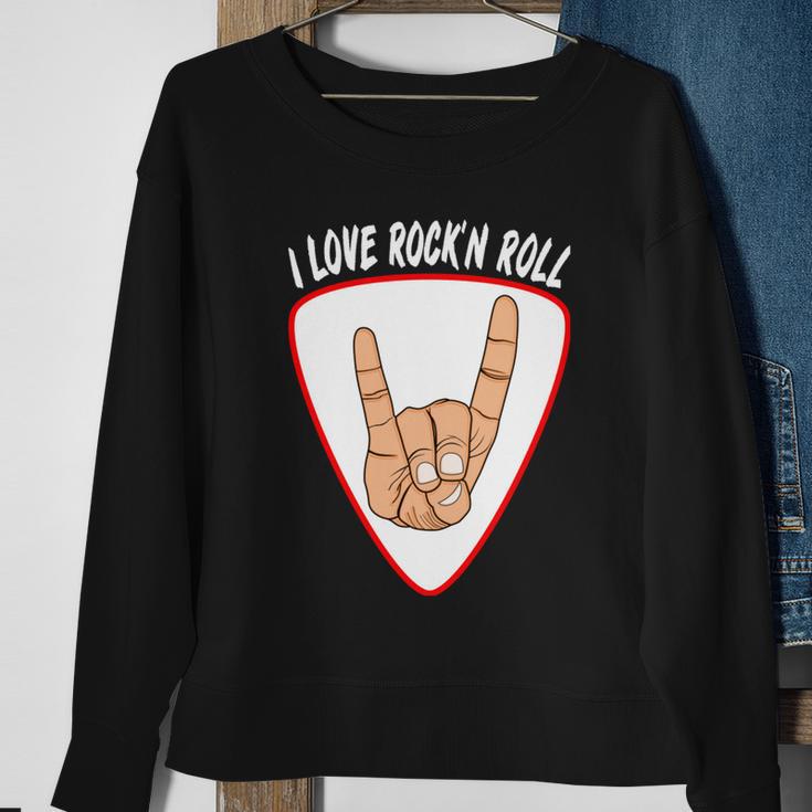 I Love Rock N Roll I Love Rockn Roll Devils Horn Sweatshirt Gifts for Old Women