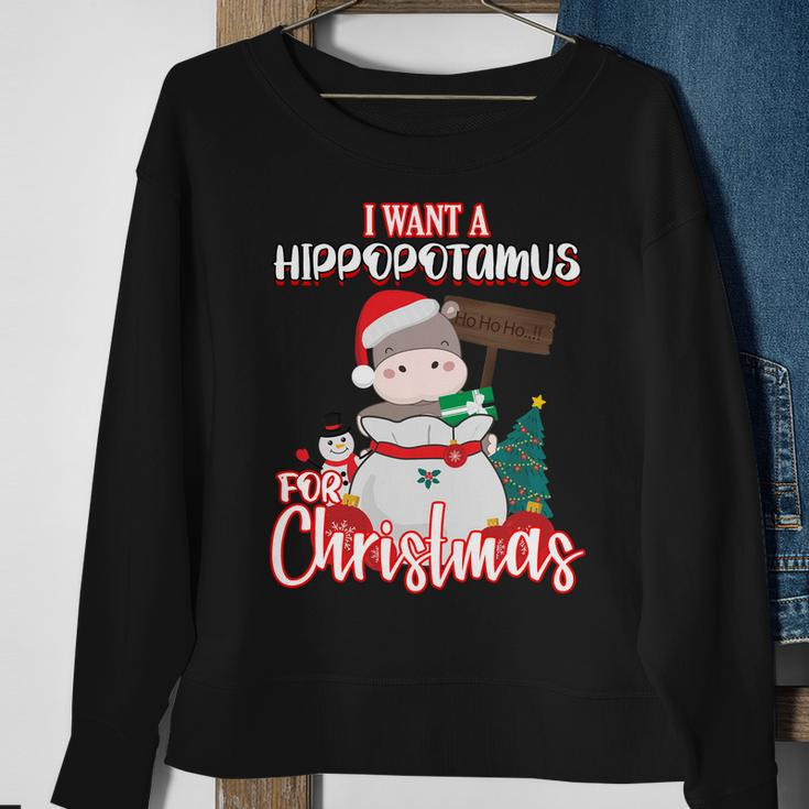 I Want A Hippopotamus For Christmas Ho Ho Ho Sweatshirt Gifts for Old Women