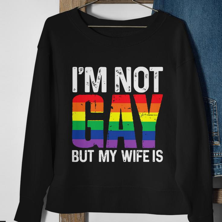 Im Not Gay But My Boyfriend Is Funny Gay Couple Gay Pride Sweatshirt Gifts for Old Women