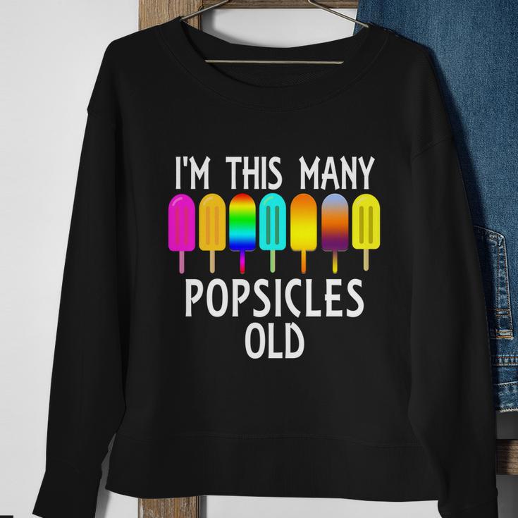 Im This Many Popsicles Old Funny 7Th Birthday Popsicle Cute Gift Sweatshirt Gifts for Old Women