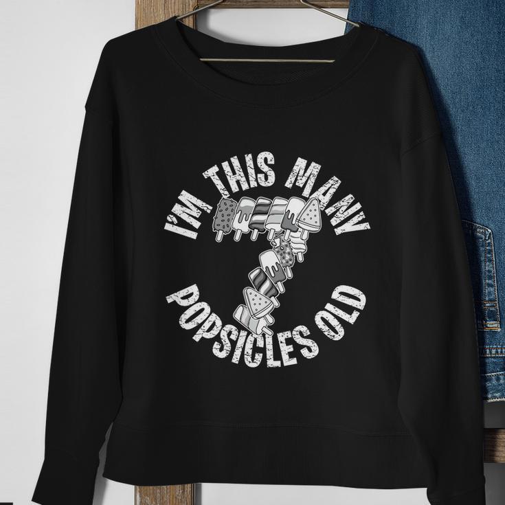 Im This Many Popsicles Old Funny Popsicle Birthday Gift Sweatshirt Gifts for Old Women