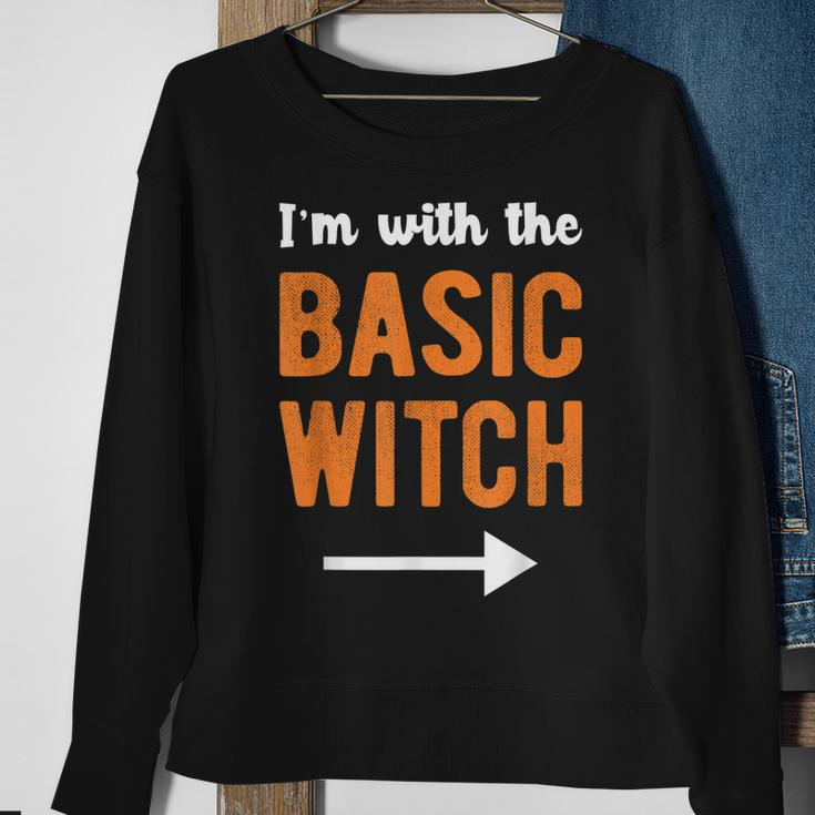 Im With The Basic Witch Matching Couple Halloween Costume Sweatshirt Gifts for Old Women