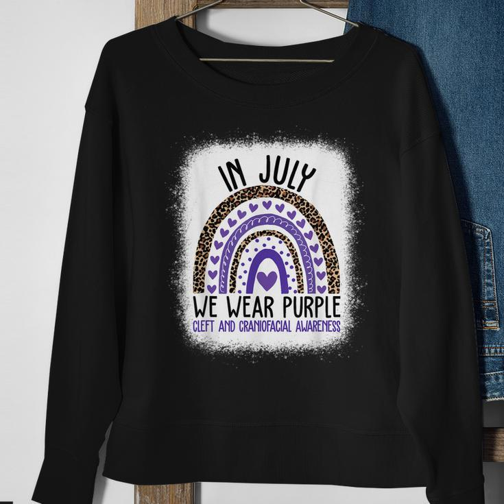 In July We Wear Purple Cool Cleft And Craniofacial Awareness Sweatshirt Gifts for Old Women