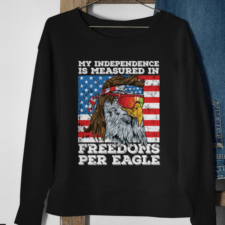 Independence Measured In Freedoms Per Eagle Usa 4Th Of July Cute Gift Sweatshirt Gifts for Old Women