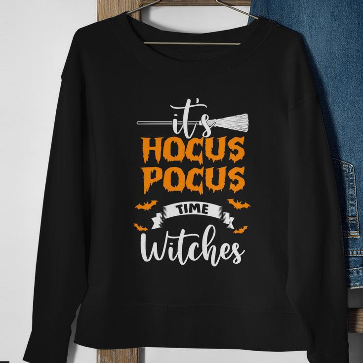 It Hocus Pocus Time Witches Halloween Quote Sweatshirt Gifts for Old Women