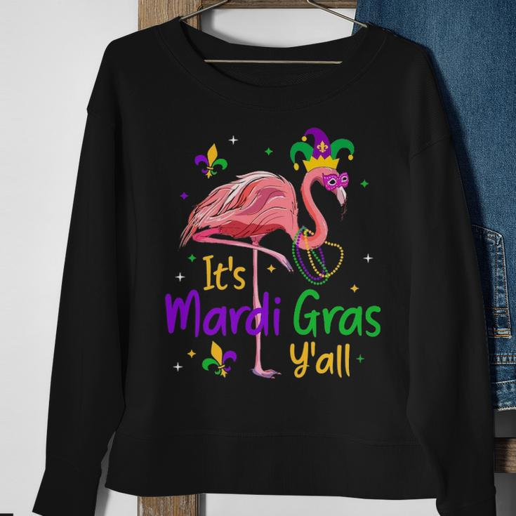 It S Mardi Gras Y All Funny Flamingo Mardi Gras Sweatshirt Gifts for Old Women