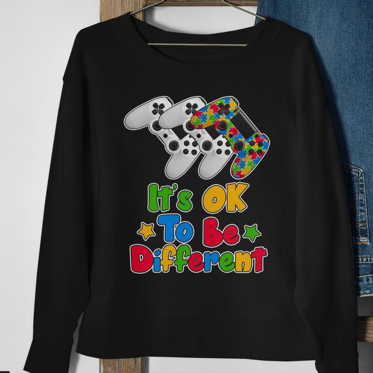 Its Ok To Be Different Autism Awareness Video Gamer Sweatshirt Gifts for Old Women
