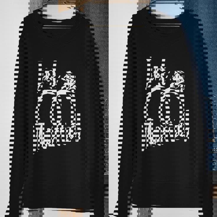 Just Married Ring Logo Sweatshirt Gifts for Old Women