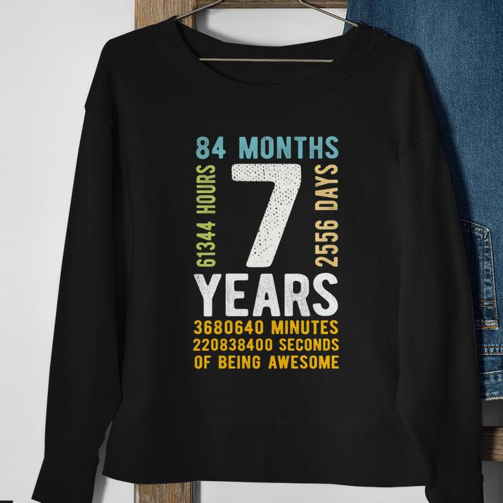 Kids 7Th Birthday Gift 7 Years Old Vintage Retro 84 Months Sweatshirt Gifts for Old Women