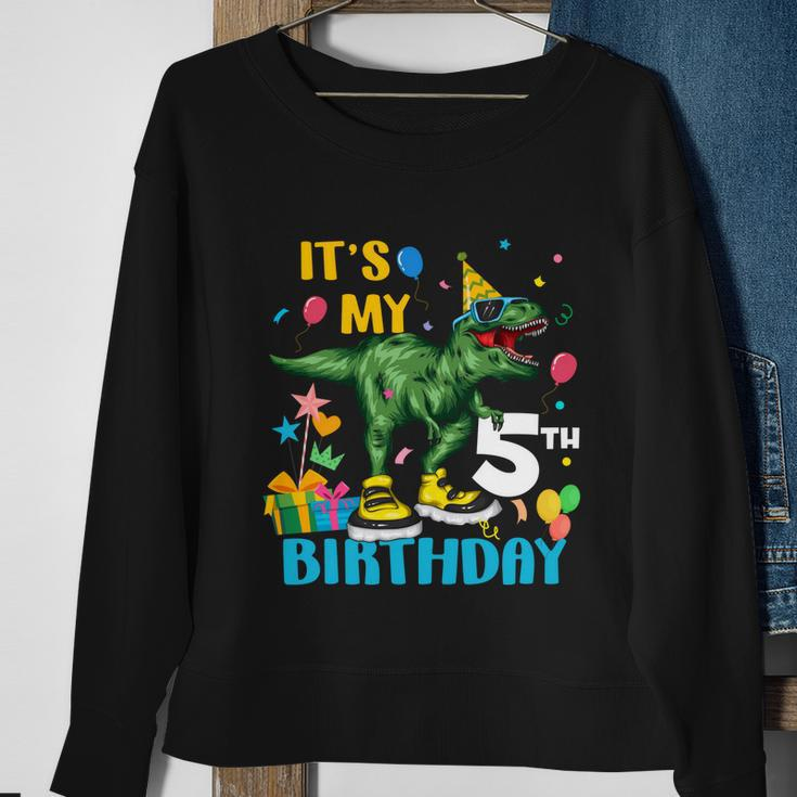 Kids Boys Its My 5Th Birthday Happy 5 Year Trex Tshirt Sweatshirt Gifts for Old Women