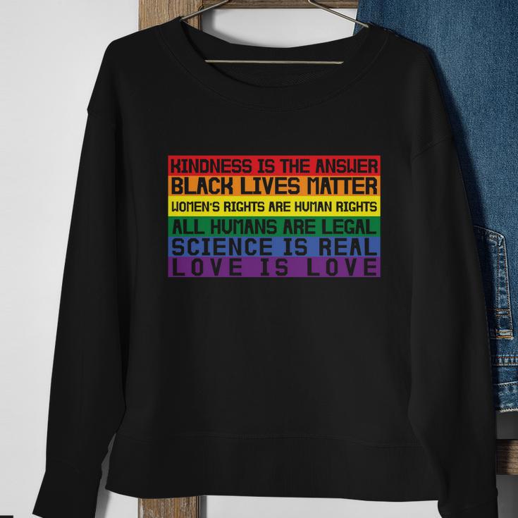 Kindness Is The Answer Lgbt Gay Pride Lesbian Bisexual Ally Quote Sweatshirt Gifts for Old Women