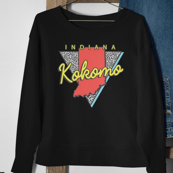 Kokomo Indiana Retro Triangle In City Sweatshirt Gifts for Old Women