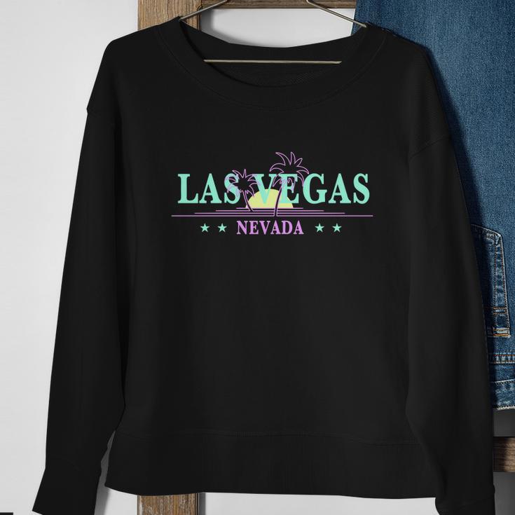 Las Vegas Retro Sunset Palm Trees Sweatshirt Gifts for Old Women