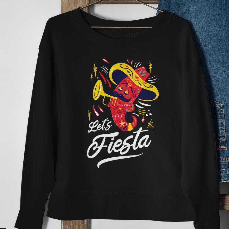 Lets Fiesta Chili Pepper Sweatshirt Gifts for Old Women