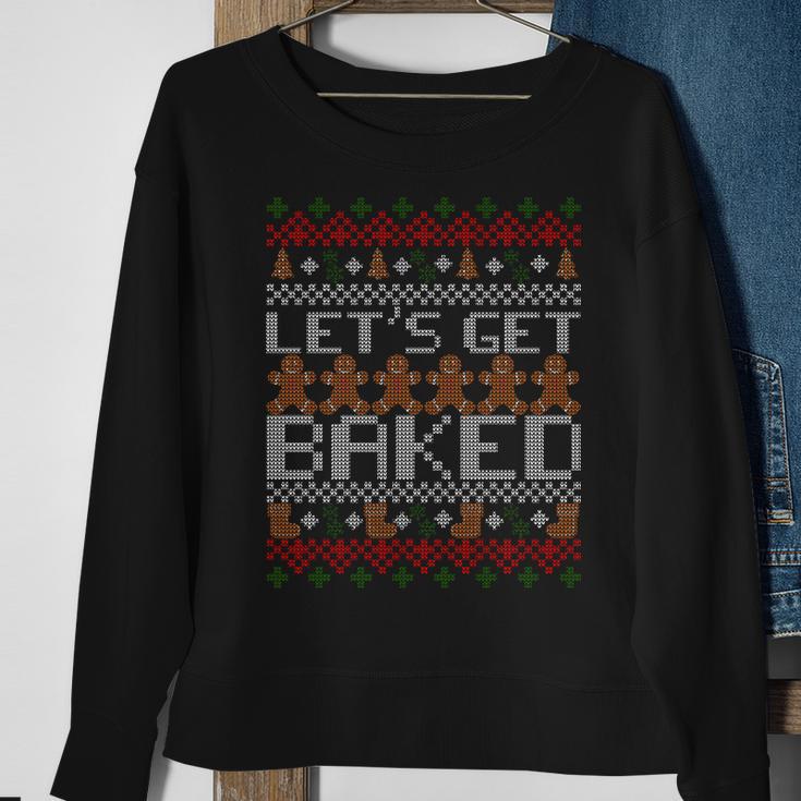 Lets Get Baked Ugly Christmas Sweater Tshirt Sweatshirt Gifts for Old Women