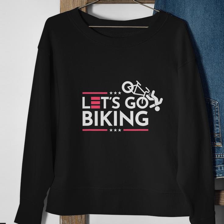 Lets Go Biking Joe Biden Joe Brandon Sweatshirt Gifts for Old Women