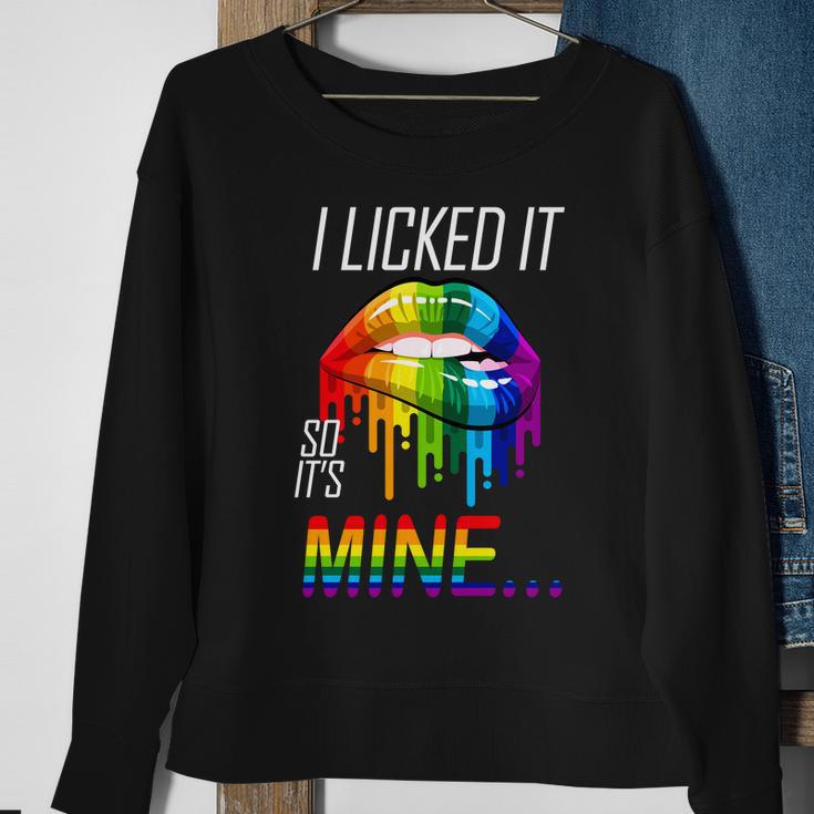 Lgbt I Licked It So Its Mine Gay Pride Lips Sweatshirt Gifts for Old Women