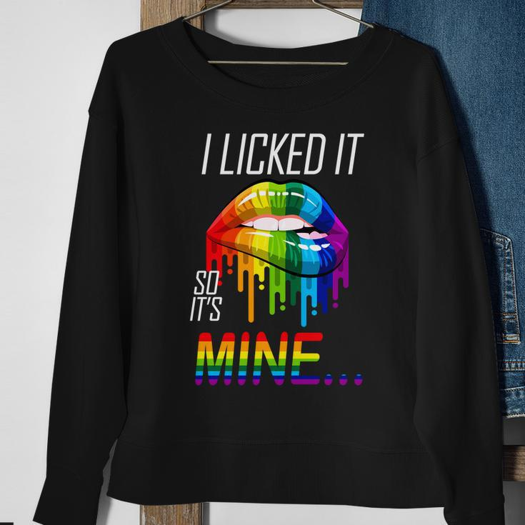 Lgbt I Licked It So Its Mine Gay Pride Lips Tshirt Sweatshirt Gifts for Old Women