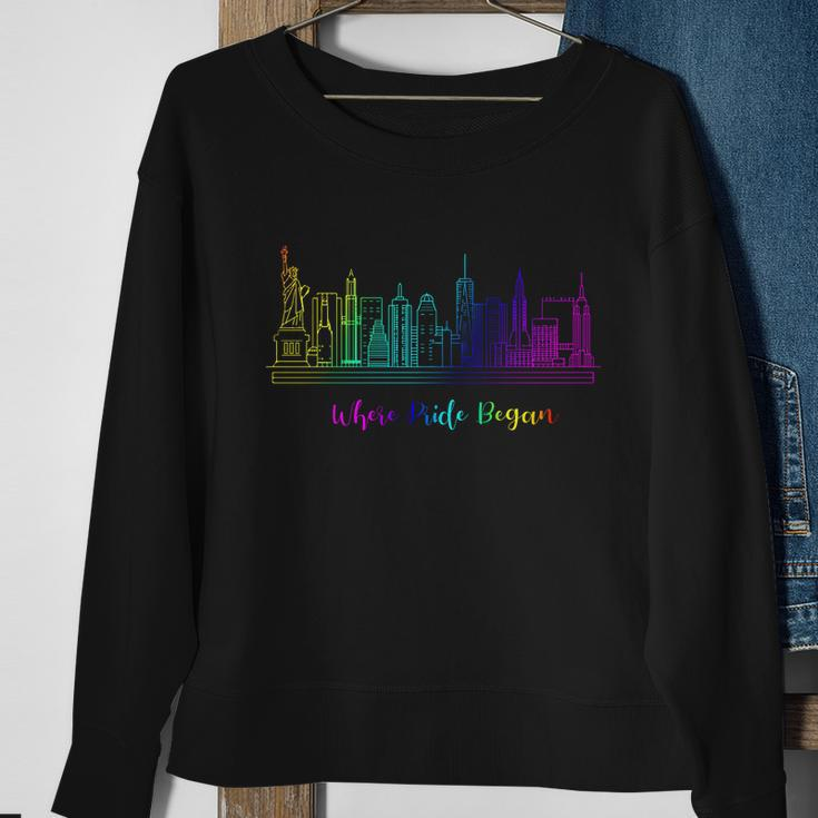 Lgbt Where Pride Began New York Skyline Sweatshirt Gifts for Old Women