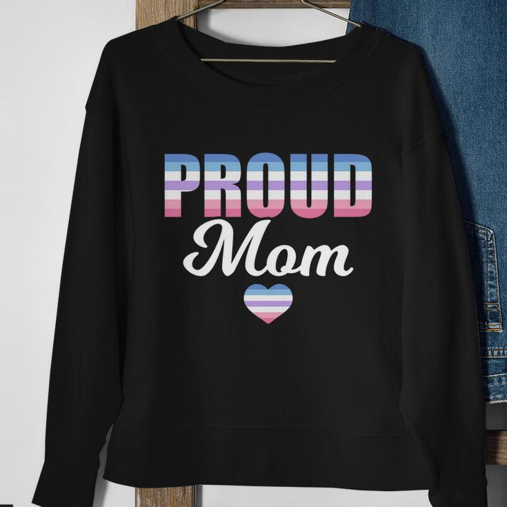 Lgbtq Bigender Flag Heart Proud Mom Mothers Day Bi Gender Meaningful Gift Sweatshirt Gifts for Old Women