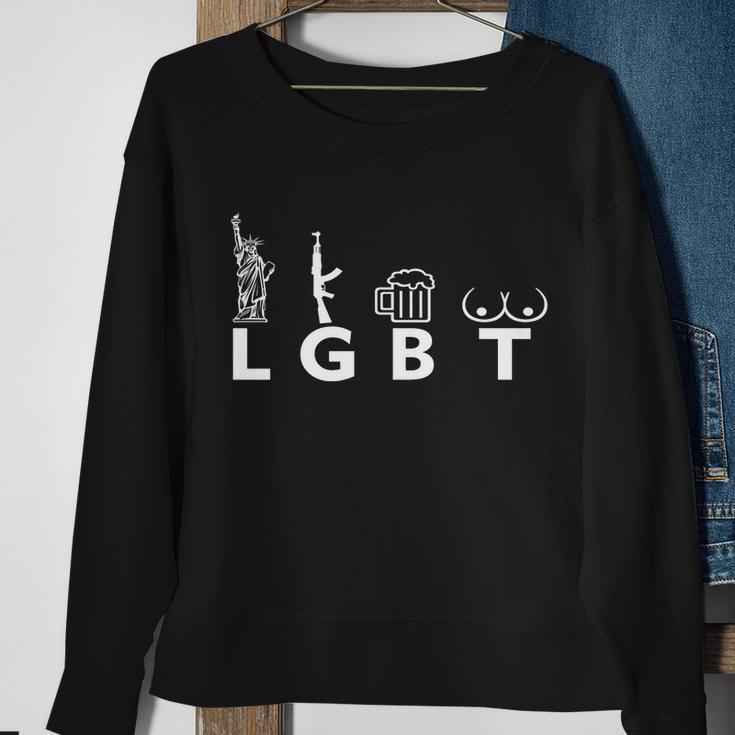 Lgtb Lady Liberty Guns Beer Tits Funny V2 Sweatshirt Gifts for Old Women