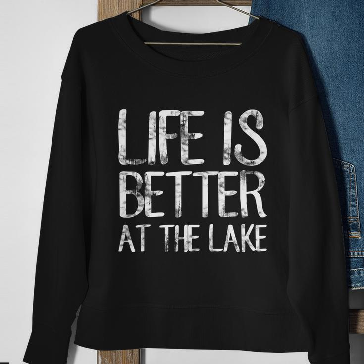 Life Is Better At The Lake Shirt Funny Camping Fishing Tee Sweatshirt Gifts for Old Women