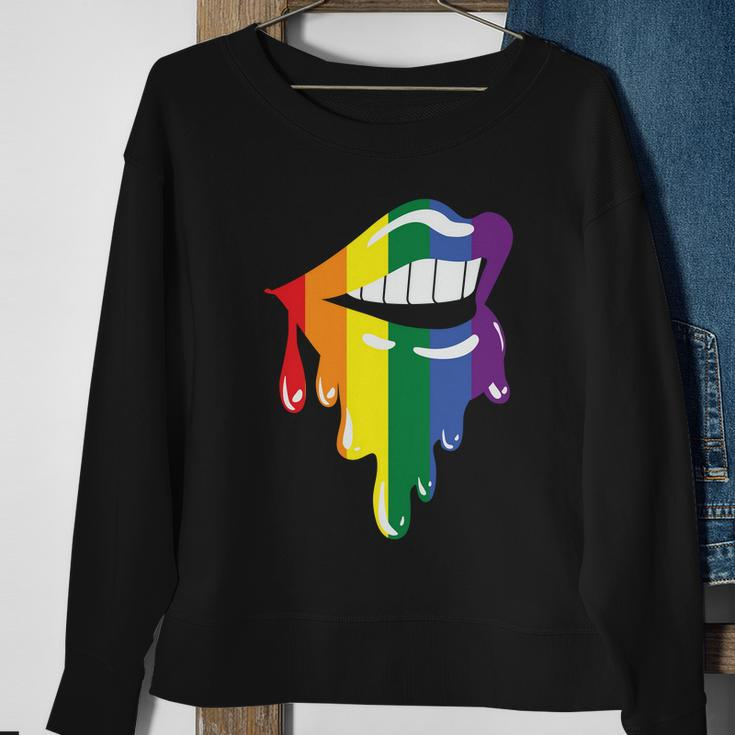 Lips Lgbt Gay Pride Lesbian Bisexual Ally Quote Sweatshirt Gifts for Old Women