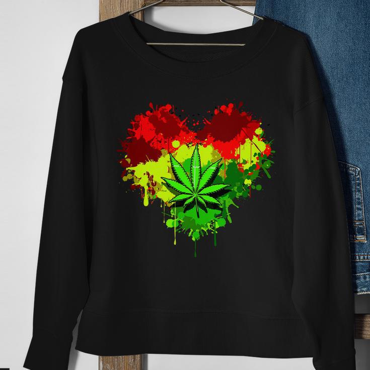 Love Weed Medical Marijuana Tshirt Sweatshirt Gifts for Old Women