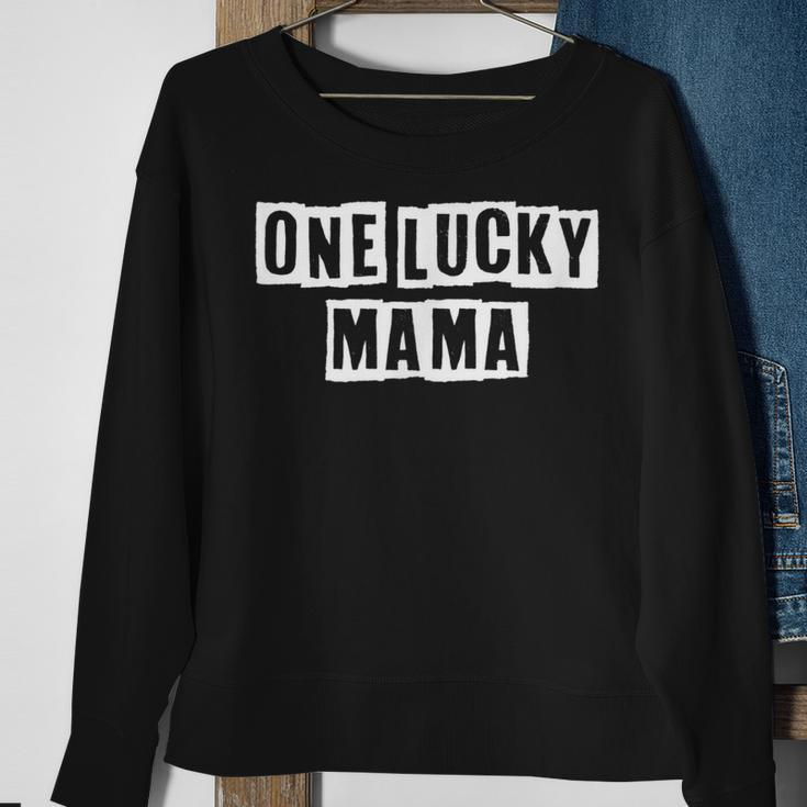 Lovely Funny Cool Sarcastic One Lucky Mama Sweatshirt Gifts for Old Women