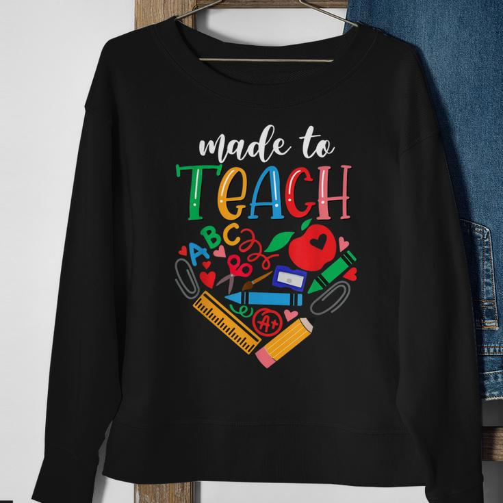 Made To Teach Design Cute Graphic For Men Women Teacher Men Women Sweatshirt Graphic Print Unisex Gifts for Old Women