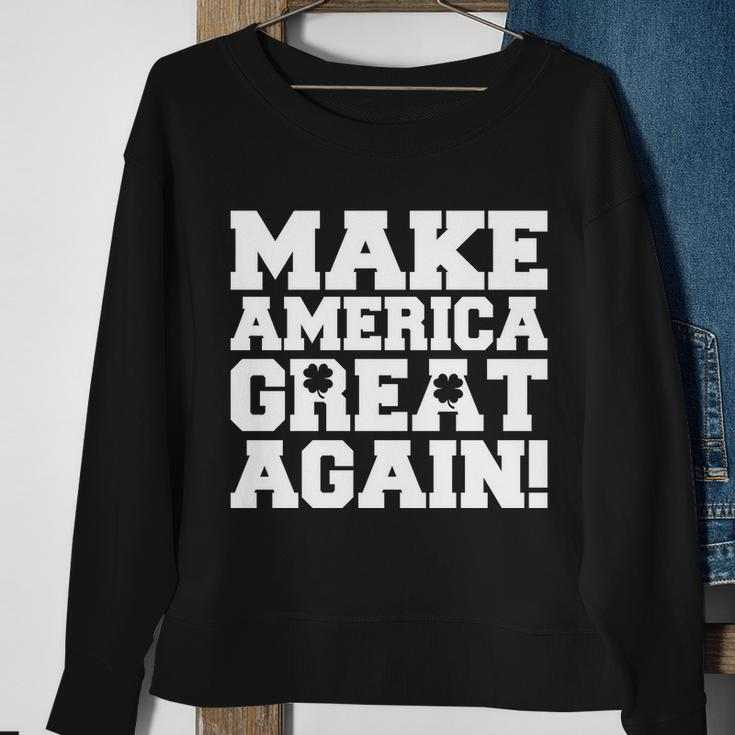Make America Great Again Donald Trump St Patricks Day Clover Shamrocks Sweatshirt Gifts for Old Women