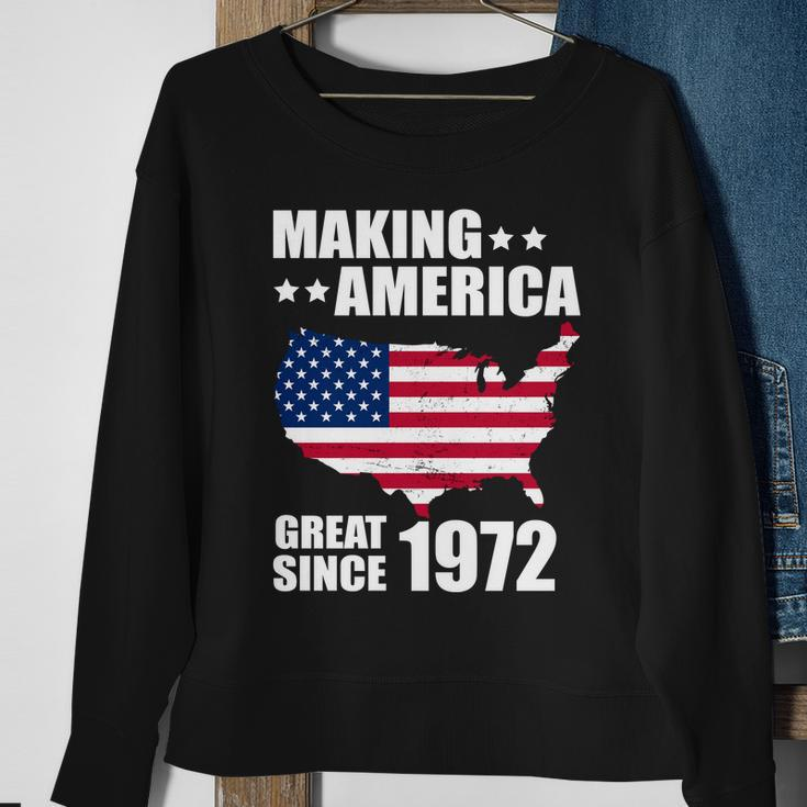 Making America Great Since 1972 Birthday Sweatshirt Gifts for Old Women