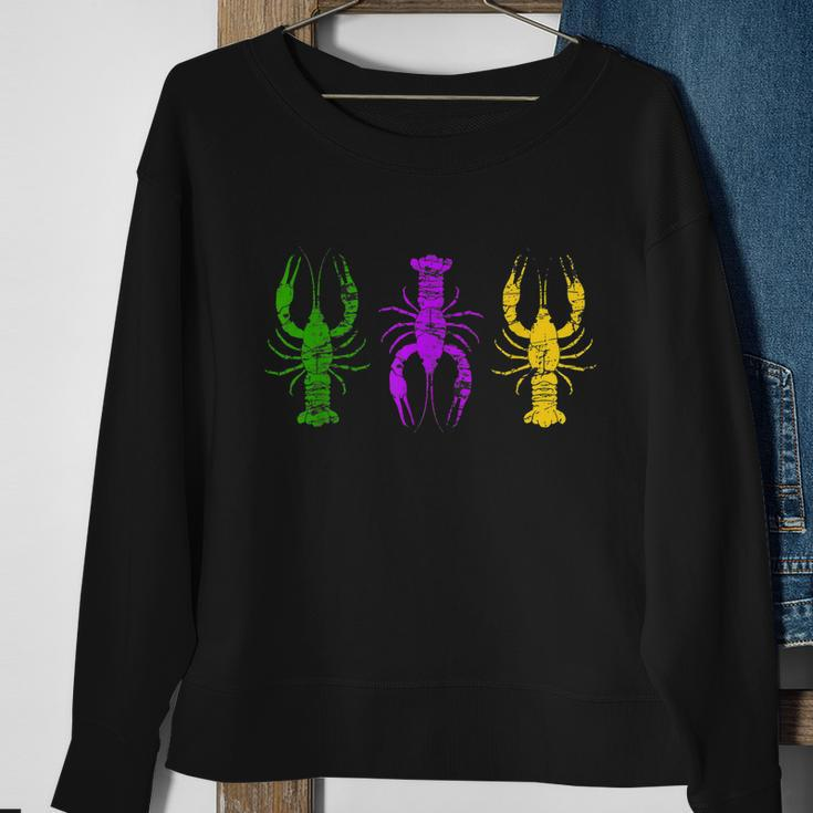 Mardi Gras Crawfish Jester Hat Bead Tee New Orleans Gifts Sweatshirt Gifts for Old Women