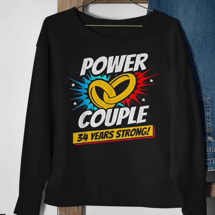 Married 34 Years Power Couple 34Th Wedding Anniversary Sweatshirt Gifts for Old Women