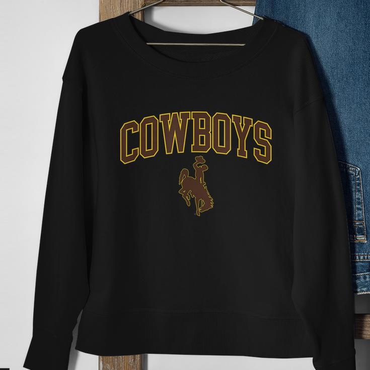 Mens Wyoming Cowboys Apparel Cowboys Arch & Logo Sweatshirt Gifts for Old Women