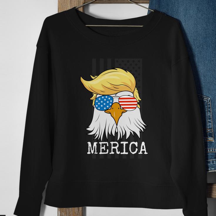 Merica Bald Eagle 4Th Of July Trump American Flag Funny Gift Sweatshirt Gifts for Old Women