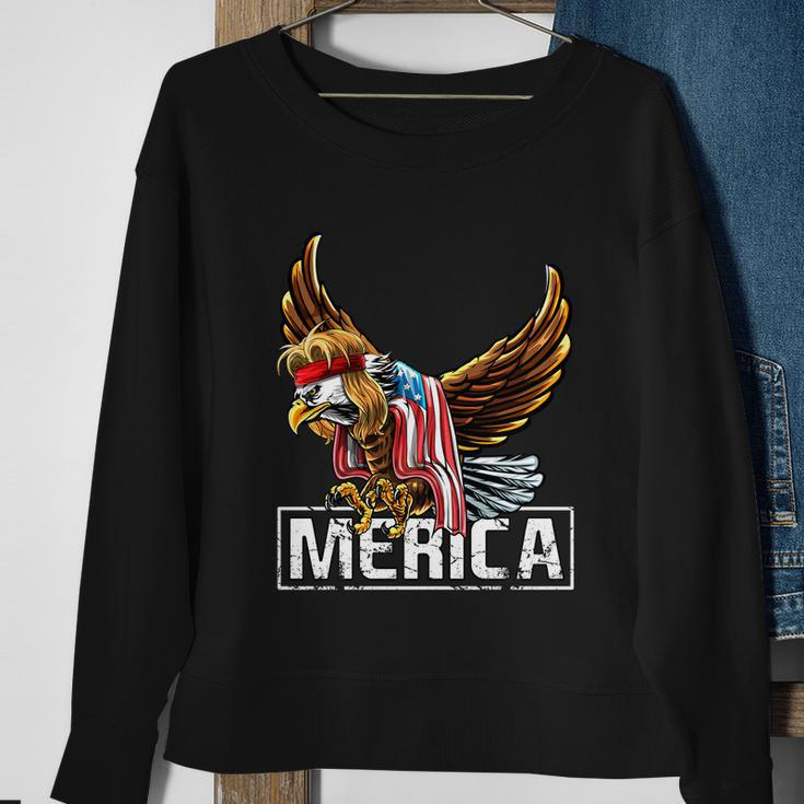 Merica Bald Eagle Mullet 4Th Of July American Flag Patriotic Gift Sweatshirt Gifts for Old Women