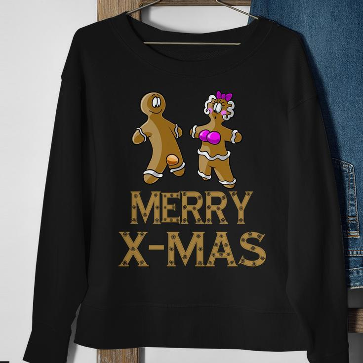 Merry X-Mas Funny Gingerbread Couple Tshirt Sweatshirt Gifts for Old Women