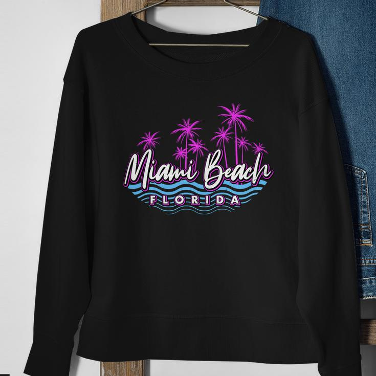 Miami Beach Florida Neon Tshirt Sweatshirt Gifts for Old Women