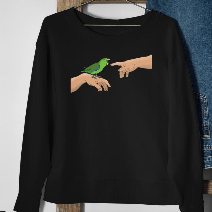 Michelangelo Angry Green Parrotlet Birb Memes Parrot Owner Sweatshirt Gifts for Old Women