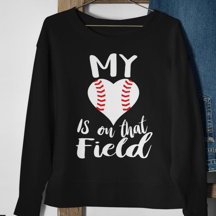 My Love Is On The Field Baseball Sweatshirt Gifts for Old Women