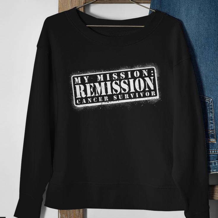 My Mission Remission Cancer Survivor Stamp Sweatshirt Gifts for Old Women