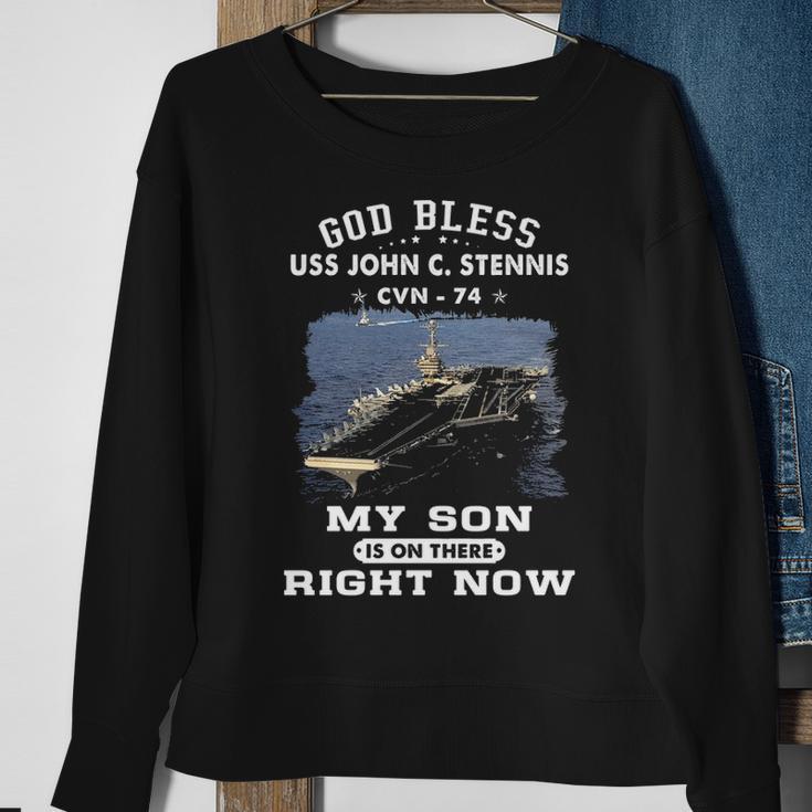 My Son Is On Uss John C Stennis Cvn 74 Cvn Sweatshirt Gifts for Old Women