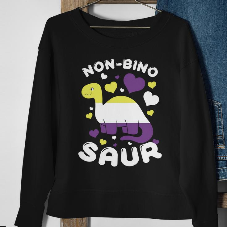 Non Bino Saur Dinosaur Aagender Pride Month Sweatshirt Gifts for Old Women