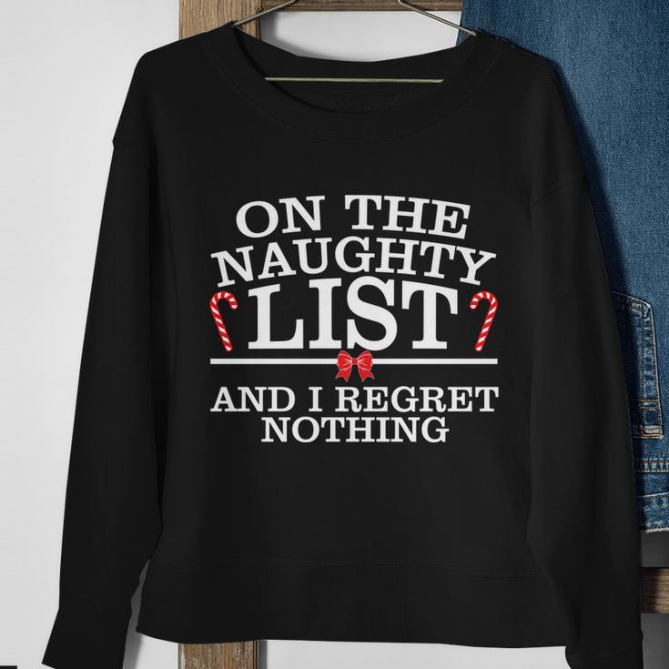 On The Naughty List Funny Christmas Sweatshirt Gifts for Old Women