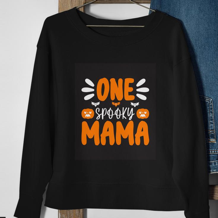 One Spooky Mama Halloween Quote Sweatshirt Gifts for Old Women