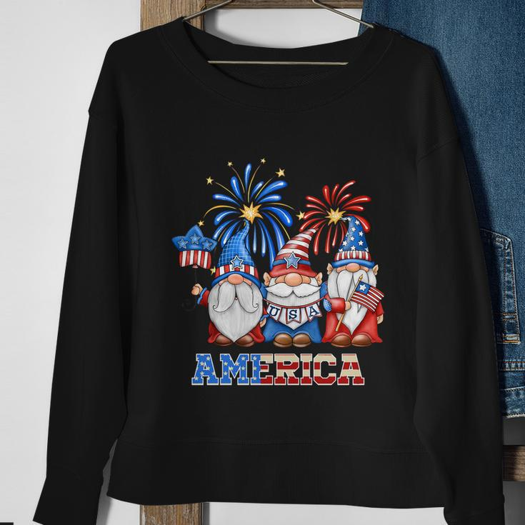 Patriotic Gnomes 4Th Of July Funny Gnome Love American Flag Gift Sweatshirt Gifts for Old Women
